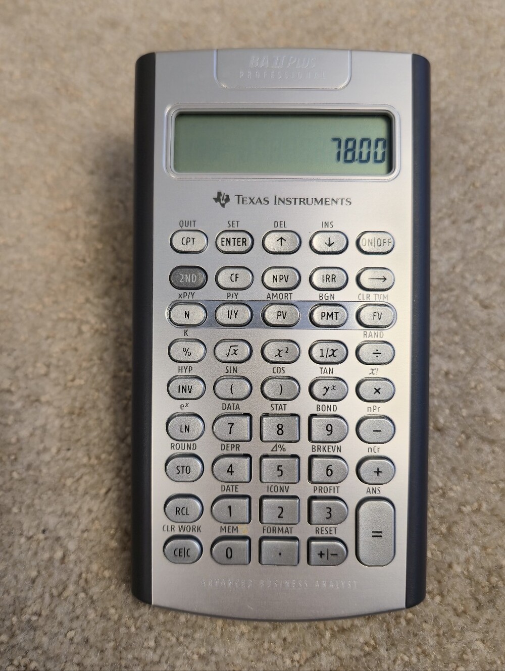 Texas Instruments BA II 2 Plus Professional Business Calculator NEW BATTERY